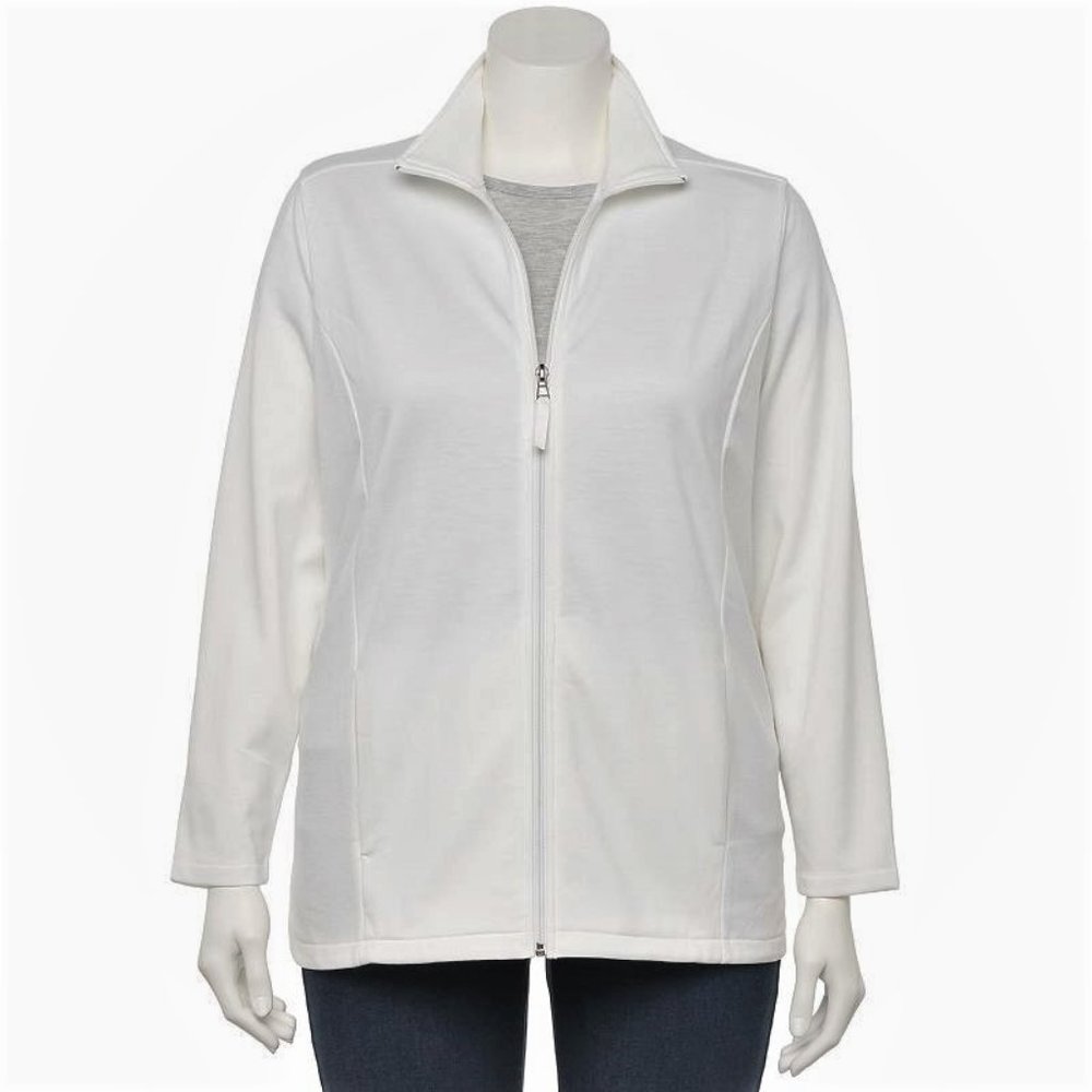 Croft & Barrow Zip-Front Fleece Jacket, Women's, Plus Size: 2X,3X
